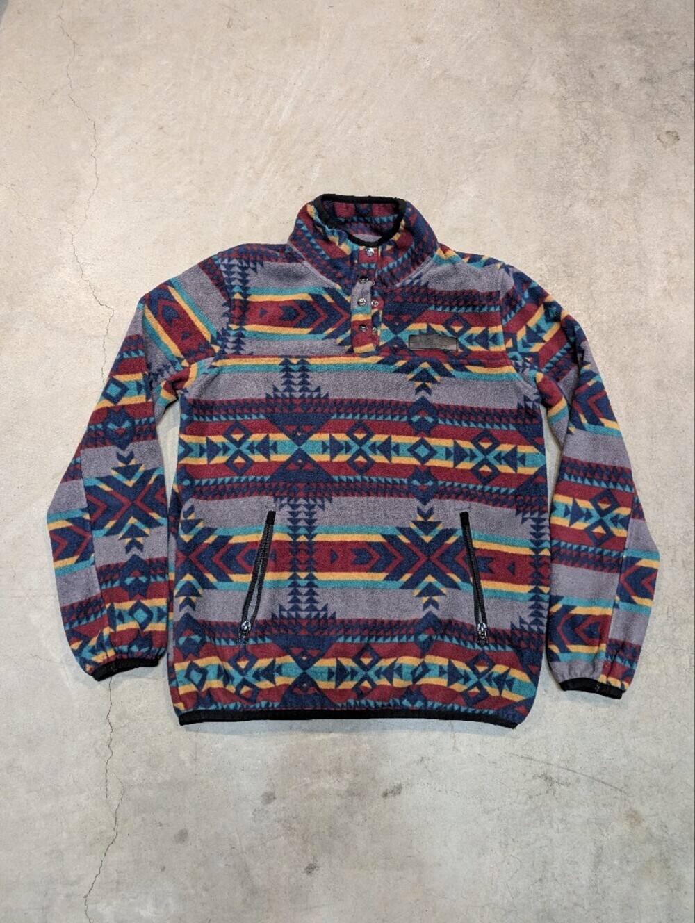 Kavu Multicolor Aztec Fleece 1/4 Snap Pull Over Adult S